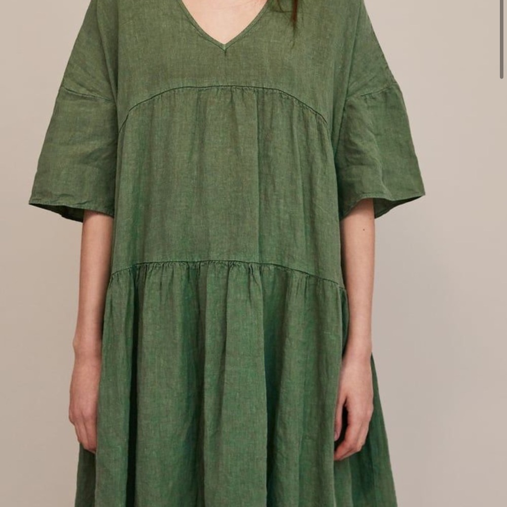 Zara Green Linen Dress